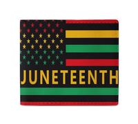 Juneteenth Flag Black Liberation Month Bifold Wallet Front Pocket with Money and Credit Card Holder for Men Women