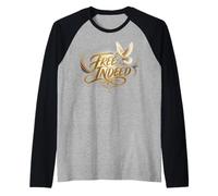 Juneteenth Free Indeed Dove Broken Chain Raglan Baseball Tee