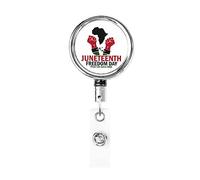 Juneteenth Free-Ish Since 1865 Celebrate Black Freedom Retractable Badge Holder Reel Clip Id Card Holder forNurse Student Office Worker