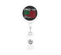 Juneteenth Free-Ish Since 1865 Celebrate Black Freedom Retractable Badge Holder Reel Clip Id Card Holder forNurse Student Office Worker