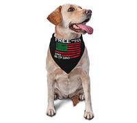 Juneteenth Free-Ish Since 1865 Celebrate Black Freedom Spring Dog Bandanas Boy Bulk Puppy Kerchief Adjustable Soft Triangle Bibs Accessories for Small Medium Large Dogs Cats White