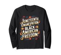 Juneteenth Freedom Day Brushstroke Design Long Sleeve T-Shirt