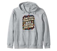Juneteenth Freedom Day Brushstroke Design Zip Hoodie