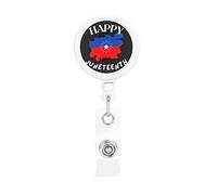 Juneteenth Freedom Day Flag Retractable Badge Holder Reel Clip Id Card Holder forNurse Student Office Worker