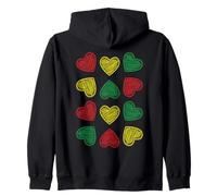 Juneteenth Hearts Black History African American Afro Pride Zip Hoodie