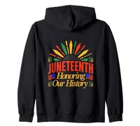 Juneteenth Honoring Our History Celebration Design Art Zip Hoodie