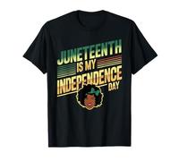 Juneteenth is My Independence Day Afro Queen Retro Design T-Shirt