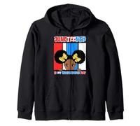 Juneteenth Is My Independence Day Little Miss Black Queen Zip Hoodie