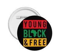 Juneteenth Is My Independence Day Round Badge Metal Pins Brooches Button Pinback For Women Men