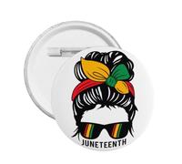 Juneteenth Is My Independence Day Round Badge Metal Pins Brooches Button Pinback For Women Men