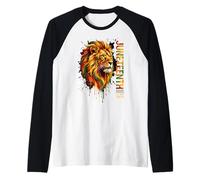 Juneteenth Lion of Freedom Emancipation Celebration Raglan Baseball Tee