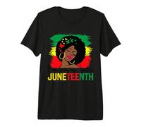 Juneteenth Melanin Women Afro Hair Remembering My Ancestors Premium T-Shirt