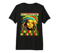 Juneteenth Melanin Women Remembering My Ancestors RBG Colors Premium T-Shirt