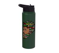 Juneteenth Men's Head 1865 Black Freedom Stainless Steel Insulated Water Bottle
