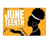 Juneteenth Metal Sign June 19 Freedom Day Awareness Black Cultural Pride Social Justice Anti-Racism Achievement Plaque Vintage Tin Sign For Home Bar Garage Man Cave Wall Decoration 8x12 Inch