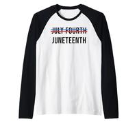 Juneteenth Over July Fourth Bold USA Freedom Statement Raglan Baseball Tee