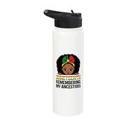 Juneteenth Remembering My Ancestors Cute Afro Melanin Girl Stainless Steel Insulated Water Bottle
