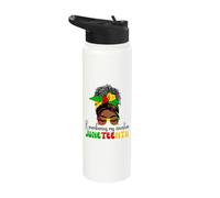 Juneteenth Remembering My Ancestors Messy Bun Black History Stainless Steel Insulated Water Bottle