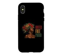Juneteenth Rooted Free Proud Black Woman Afro Floral Case for iPhone X/XS