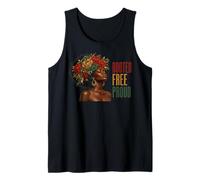 Juneteenth Rooted Free Proud Black Woman Afro Floral Tank Top