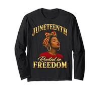 Juneteenth Rooted in Freedom Black Women Long Sleeve T-Shirt