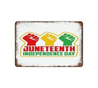 Juneteenth Sign,American Flag Metal Tin Sign Soldier Vintage Metal Sign Decor for Women Man Retro Poster Paintings Metal Wall Decor for Independence Day,Memorial Day,Veterans Day 5.5×8 inch