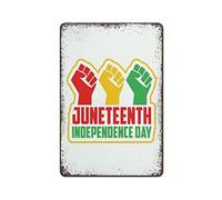 Juneteenth Sign,American Flag Metal Tin Sign Soldier Vintage Metal Sign Decor for Women Man Retro Poster Paintings Metal Wall Decor for Independence Day,Memorial Day,Veterans Day 5.5×8 inch