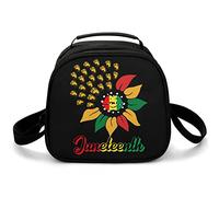 Juneteenth Sunflower Black History African American Cute Lunch Bags for Women Men Lightweight Insulated Lunch Bag for Work Picnic Travel