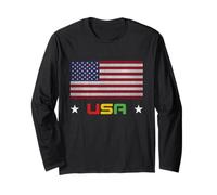 juneteenth USA Flag Shirt Black History Day Afro American Long Sleeve T-Shirt