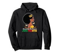 Juneteenth Women's Black Queen Melanin Ancestors Black Pride Pullover Hoodie