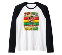 Juneteenth Young King Celebrating 1865 Raglan Baseball Tee