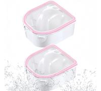 JUNEYE 2-piece set of pink nail soaking bowls, nail spa bowls, nail art removers, soaking therapy bowls for nail art spa tools