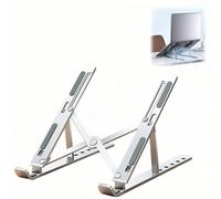 JUNEYE Laptop Stand Lap Desk, Ergonomic Foldable Computer Stand with Adjustable Height, Ventilated Aluminium Alloy Riser Compatible with MacBook Air, Pro, All 10-16" Laptops (Silver)