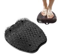 JUNEYEHX Scrubber for Shower, Cleaner Massager Mat with Non-Slip Suction Cups, Shower & Bath Scrubber Mat for Care, Exfoliation, Spa, Circulation & Reduces Pain (Black)