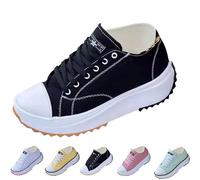 Juneyou Elsvia Orthopedic Canvas Hike Platforms Sneakers, Elsvia Orthopedic Canvas Hike Platform Sneakers Shoes for Women (Black,8)