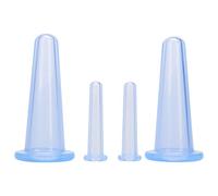 Junfamilee 4Pcs Massage Cupping Set Silicone Mini Facial Cups Face Massager Helper Skin Care Neck Back Eyes Massaging Cup Safe to Use, Don't Worry About Burns Health Care Products, Massage Tools