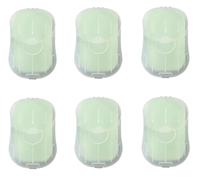 Junfamilee 6 Box Green Portable Soap Sheets, Mini Portable Travel Soap Paper Sheets Disposable Water Soluble Hand Washing Bath Scented Paper Soap for Outdoor, Camping Hiking, Personal Care