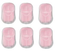 Junfamilee 6 Box Red Portable Soap Sheets, Mini Portable Travel Soap Paper Sheets Disposable Water Soluble Hand Washing Bath Scented Paper Soap for Outdoor, Camping Hiking, Personal Care