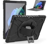 Junfire Case for Microsoft Surface Pro 13 inch 12th 2026 / Pro 11 2024/10 / Pro 9, Rugged Protective Cover with Kickstand Hand Strap & Pen Holder, Compatible with Type Cover Keyboard, Black