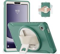 Junfire Case for Samsung Galaxy Tab A9 8.7 Inch 2023, Shockproof Rugged Protective with Rotating Kickstand Hand Strap for Samsung A9 Tablet Case SM-X110/X115/X117, Green