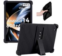 Junfire Silicone Case for HotLight C10 10 inch Tablet/Whitedeer C10 10.1", Case with Kickstand for Ainmel AMLA10UKTS / C10BK / Byxsb C10 / Hakaug C10 / Kotsren C11 Android 14 10" Tablet, Black