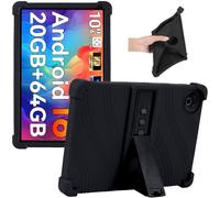 Junfire Silicone Case for MUISOO 10 inch Tablet Android 16/15 10.4" 2026 MSOKB1001 / Gleeso Android 16 10.1" KB1004, Case with Kickstand for MUISOO 10.4 Inch Tablet 10.1" 2025, Black