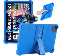 Junfire Silicone Case for TABWEE T80 10.5 Inch / 10.1 Inch Android 16/15 Tablet 2026/2025, Case for TABWEE T80 / Blackview Tab 70/30/8/7 WIFI 10.1 Inch 2024/2023 Tablet with Kickstand, Blue