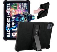 Junfire Silicone Case for TABWEE T80 10.5 Inch / 10.1 Inch Android 16/15 Tablet 2026/2025, Case for TABWEE T80 / Blackview Tab 70/30/8/7 WIFI 10.1 Inch 2024/2023 Tablet with Kickstand, Black