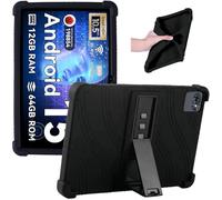 Junfire Silicone Case for TABWEE T80 10.5 inch Android 15 Tablet 2025, Case for TABWEE 10.5 inch T80 / Blackview Tab 70/30/8/7 WIFI 10.1 inch 2024/2023 Tablet with Kickstand, Black