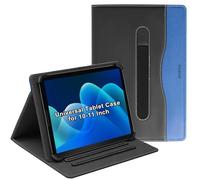 Junfire Universal Case for TABWEE T50/SVITOO/Doogee U11 11"/Tab A9 10.1"/Whitedeer, PU Leather Flip Protective Cover with Multi-Angle Stand Pen Holder for 10-11 Inch Android/IOS/Windows Tablet, Blue