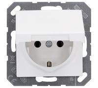 Jung 1520 BFKL WW Schuko Socket 16 A 250 V Shatterproof with Hinged Lid Series A Alpine White 250 V