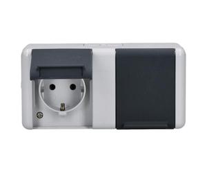 Jung 8220-1W Schuko Socket 2-Way Black White