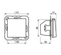 Jung A500 Wall Socket With Protection Cover IP44 16A Black (European Socket) - A1520NBFKIKLSWM
