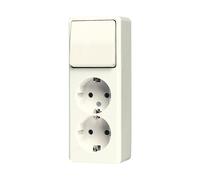 Jung AP600 Dual Socket Switch Combination White - 626A